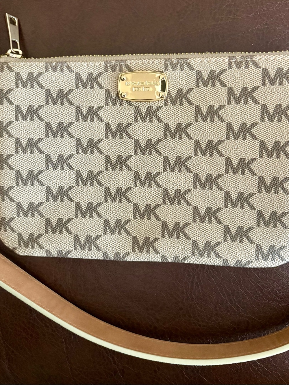 Michael Kors Beige Logo Belt Pouch